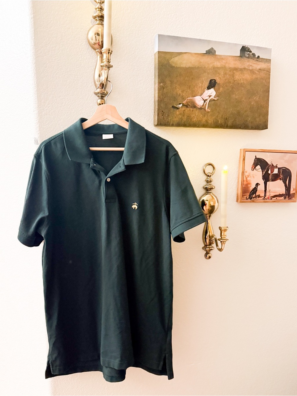 Brooks Brothers Dark Green Polo with Small Chest Emblem